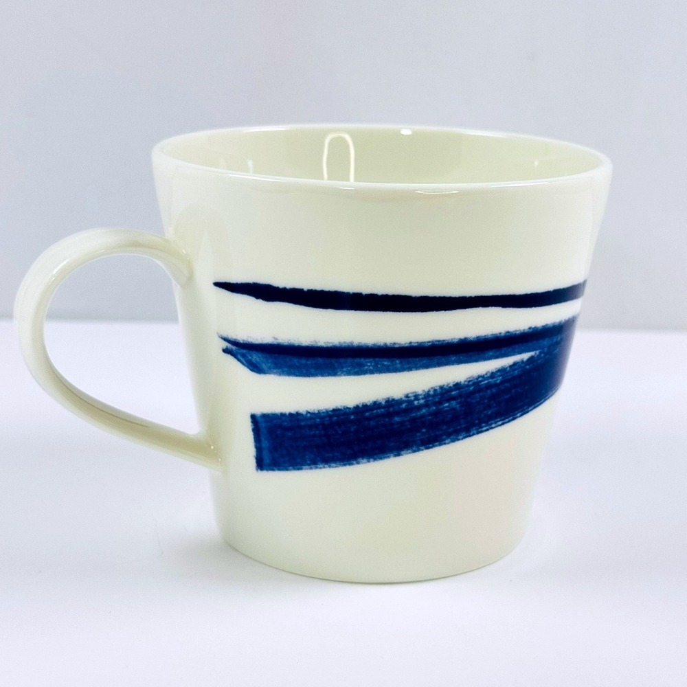 Royal Doulton Pacific Blue White Striped Porcelain Coffee Mug London MINIMALIST